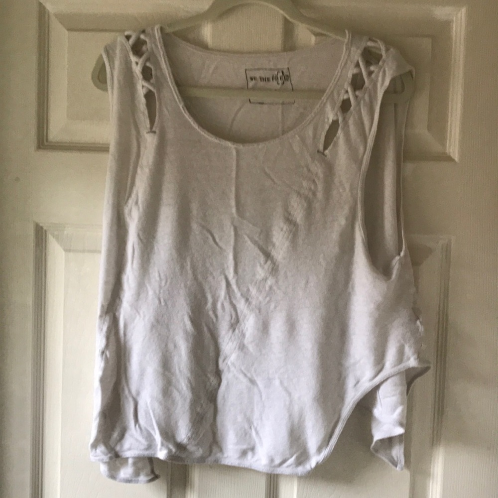 Free People cream / white tank
